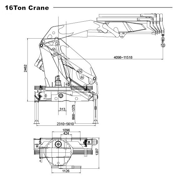 Durable Isuzu 8*4 Mobile 16T Knuckle Boom Truck Mounted Crane