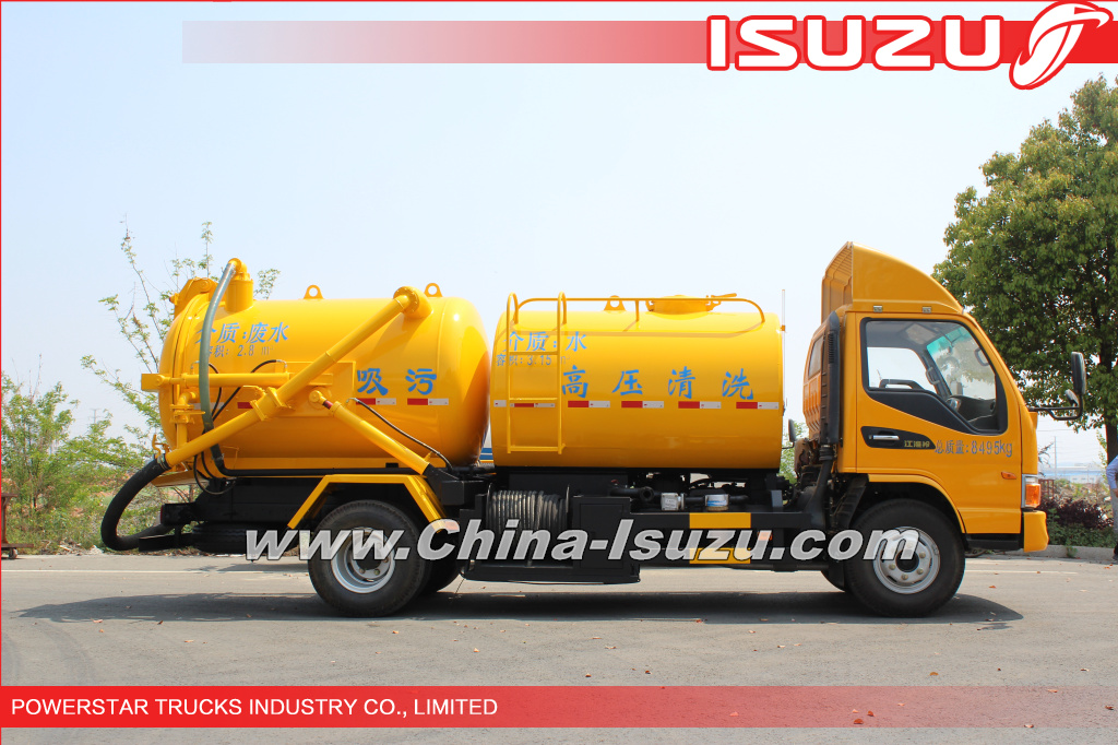 6000Liter Isuzu Sewer Cleaning Combination Vacuum Jetting Trucks