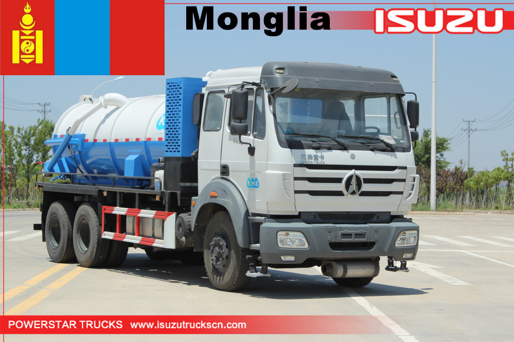 Camion d'aspiration des eaux usées sous vide Monglia Beiben 10 000L à vendre