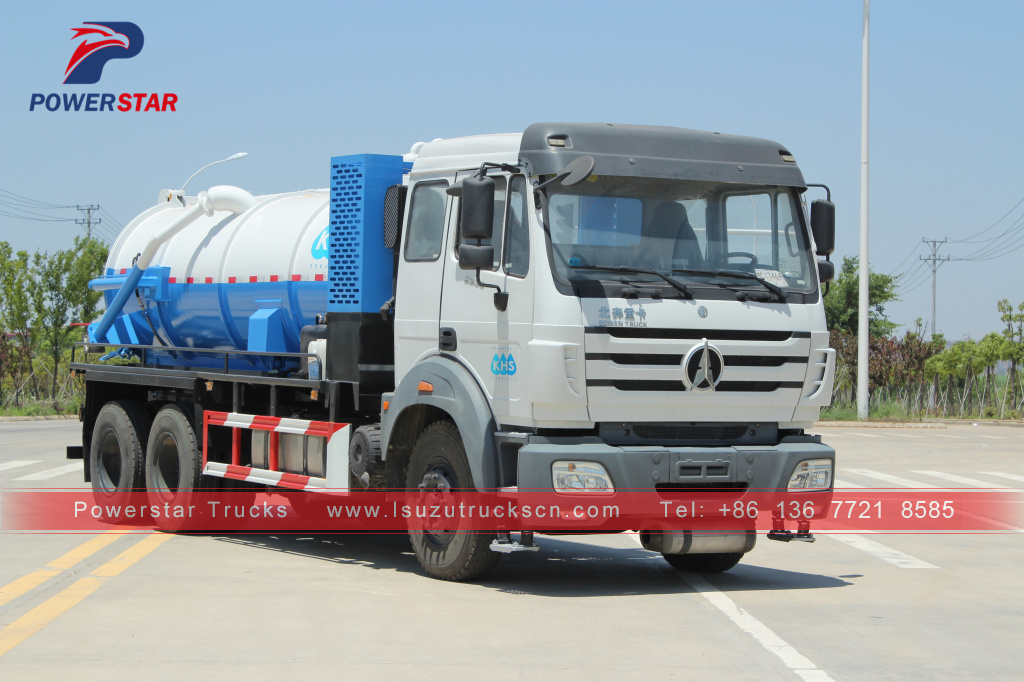 Camion d'aspiration des eaux usées sous vide Monglia Beiben 10 000L à vendre