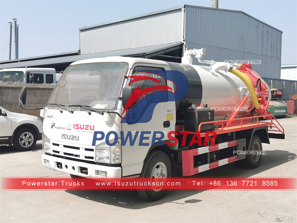 Camion d'égout sous vide ISUZU 4000 litres durable à prix promotionnel