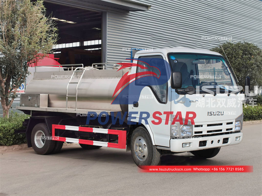 Camion de lait en acier inoxydable ISUZU 4000 litres pour la Mongolie
