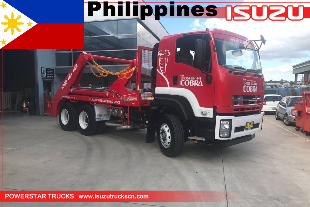 philippines 16tons sauter le camion à ordures chargeur isuzu