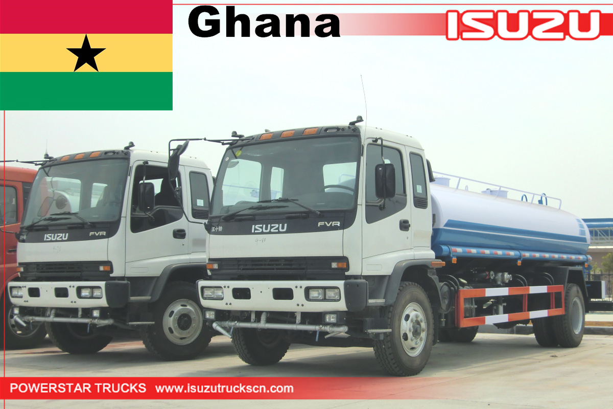 ghana - 2 unités isuzu fvr eau bowser réservoir camion