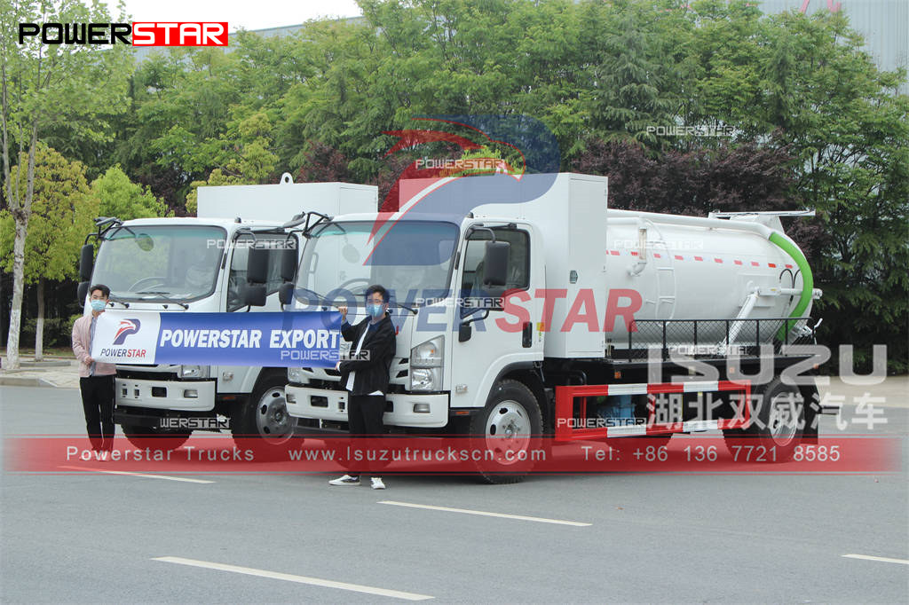 Camion d'aspiration sous vide ISUZU 6000L avec pompe Italie MORO PM70A export Philippines
