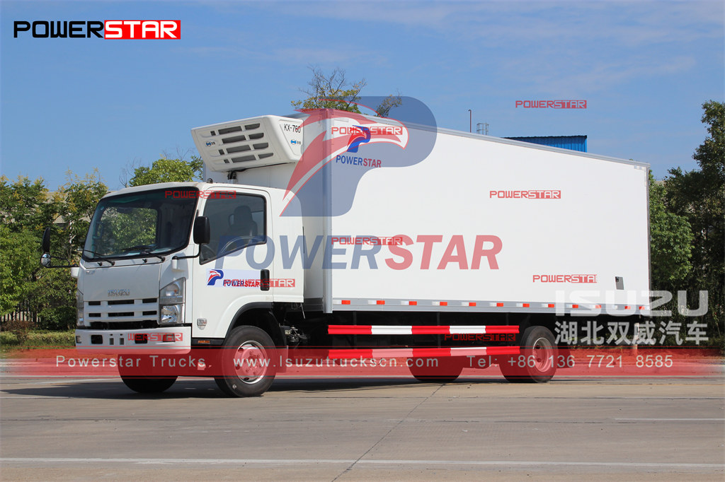 Camion de refroidissement réfrigéré ISUZU 10 tonnes avec carrosserie de fourgon de 7 m exporté vers le Myanmar
