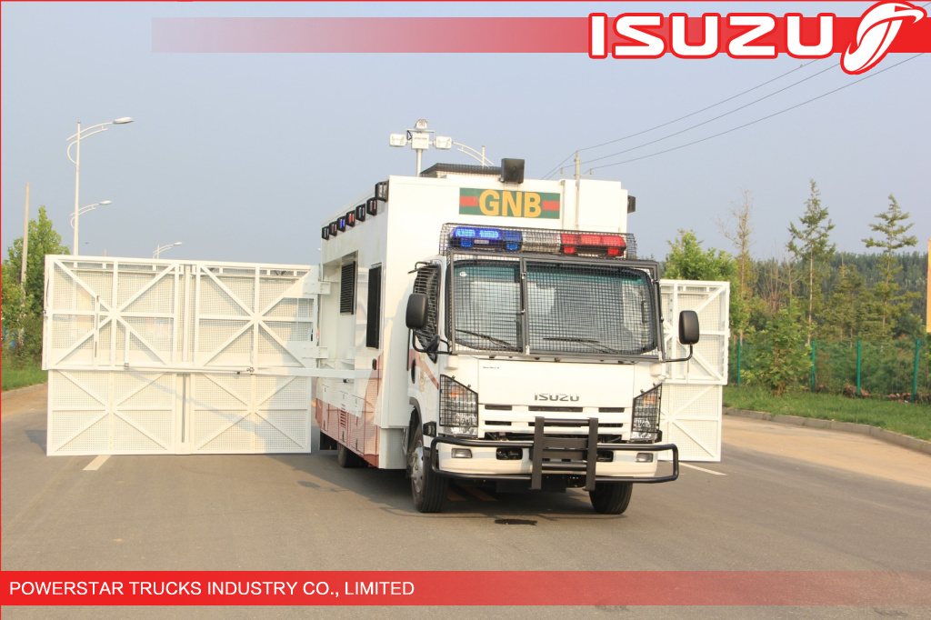 Japanese Isuzu Police Workshop Truck with guard for Emergency supplier