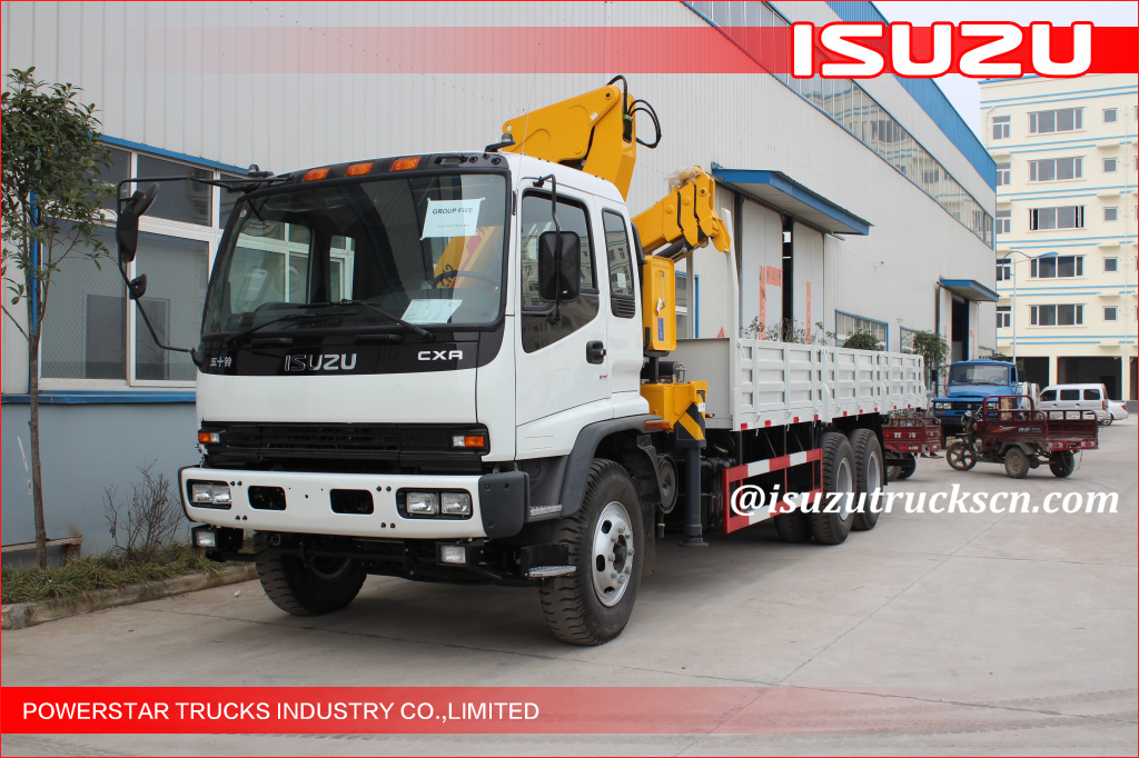 Isuzu 10 ton telescopic crane mounted on truck with good after sale service