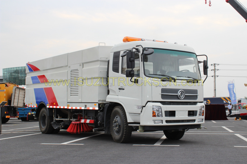 High vacuum road sweeper Dongfeng sweeper with washer pictures