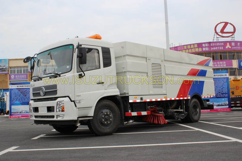 High vacuum road sweeper Dongfeng sweeper with washer pictures