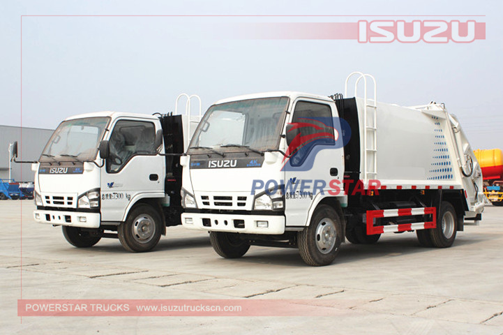 3tons rubbish compactor trucks Isuzu industrial garbage compactor truck