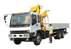 Folding boom crane truck Isuzu
