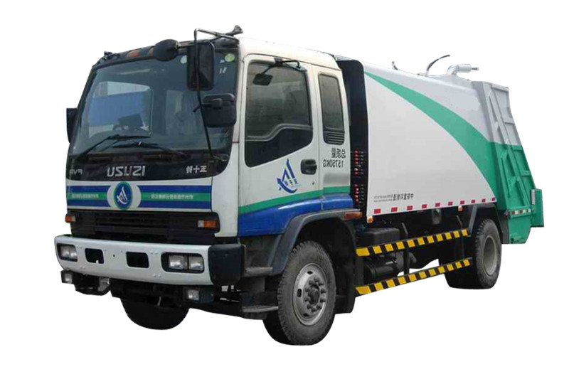 Rear loading hydraulic garbage compactor vehicle made by powerstar trucks