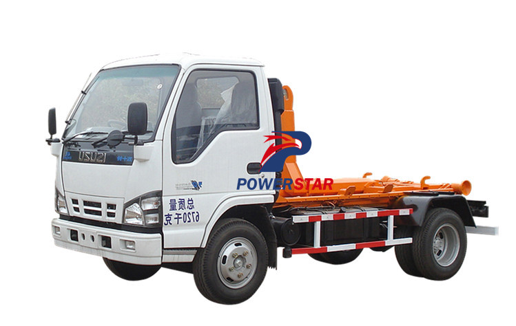 Camion à ordures élévateur à crochet Isuzu avec une capacité de chargement de 5 cbm à vendre