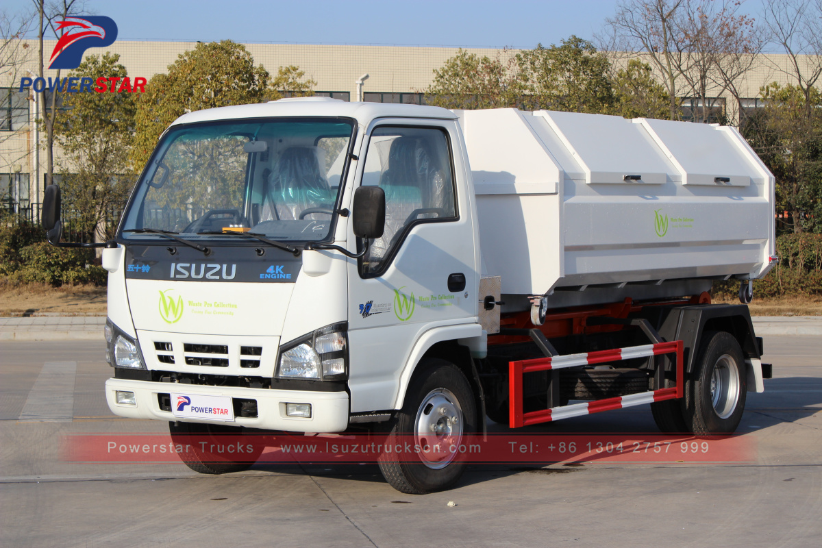 Japan Isuzu 5cbm 5tons container removable garbage truck for sale