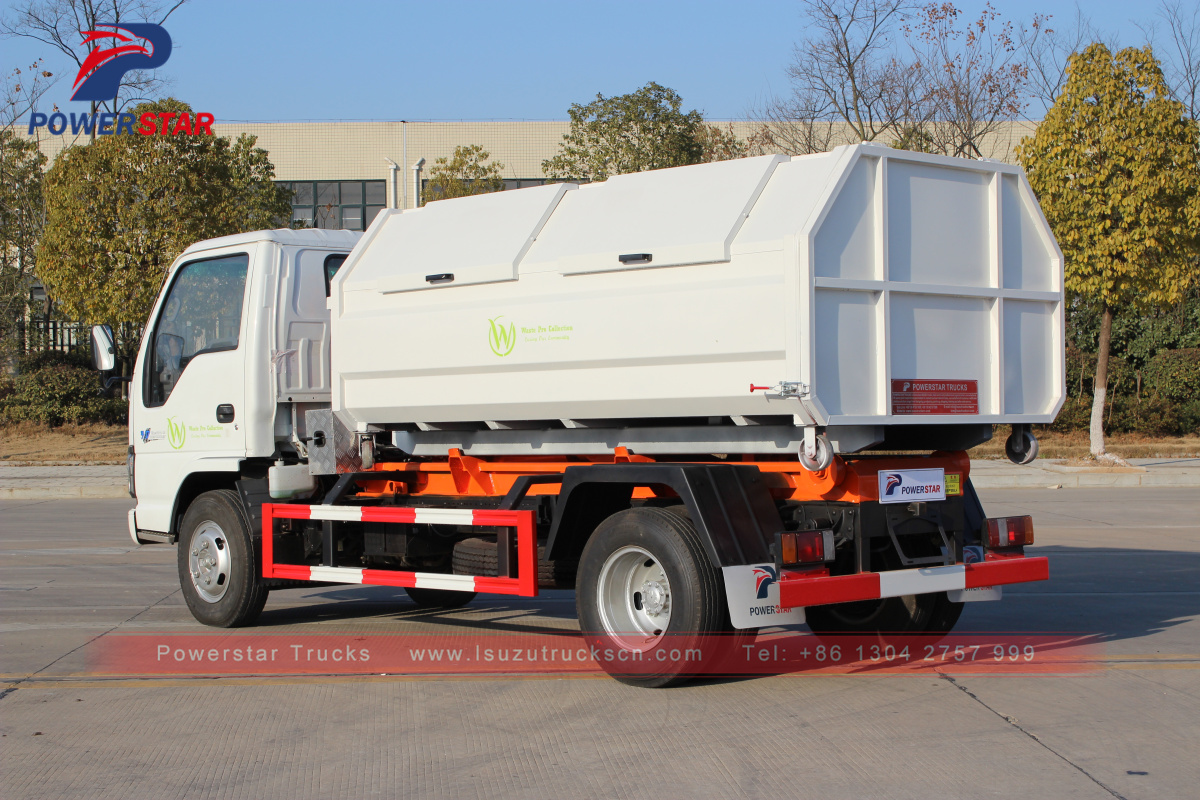 Japan Isuzu 5cbm 5tons container removable garbage truck for sale