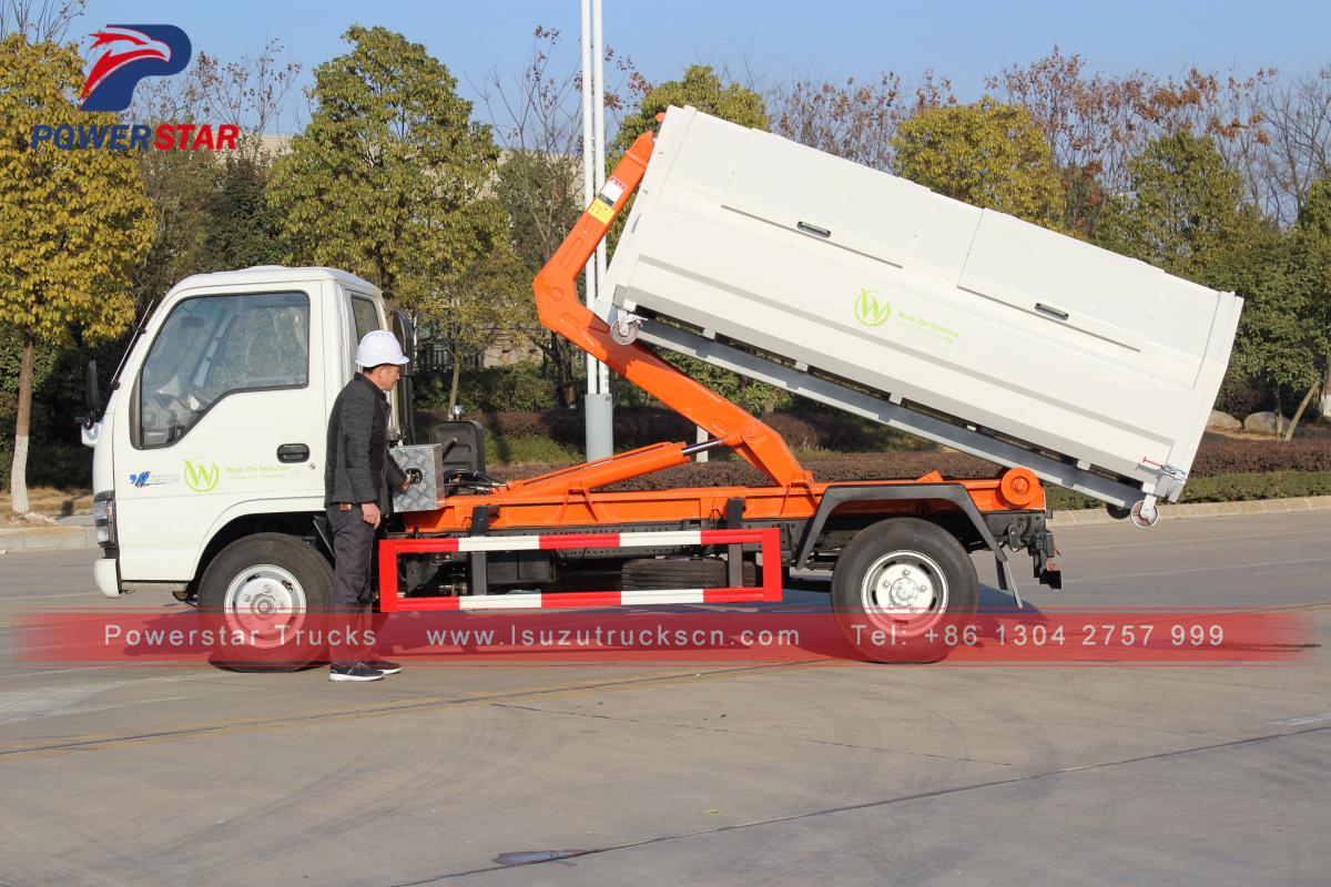 Powerstar 3tons Hooklift Refuse Collection Garbage Truck for sale