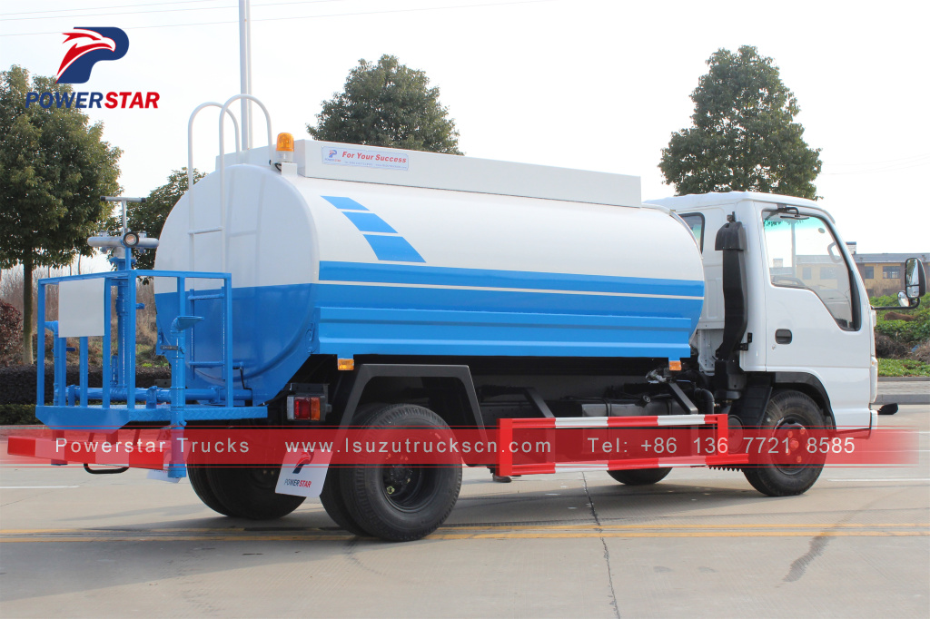 Philippines 5cbm Isuzu green water spray tanker truck for sale