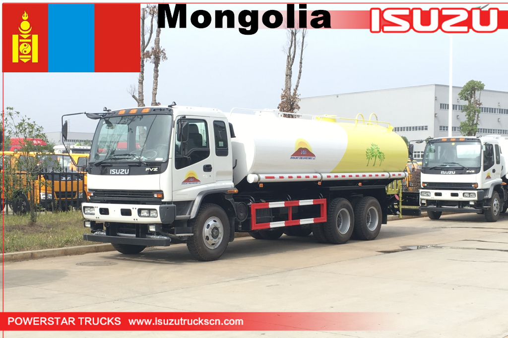 Mongolia ISUZU 20000 liters water spray truck water bowser truck for sale