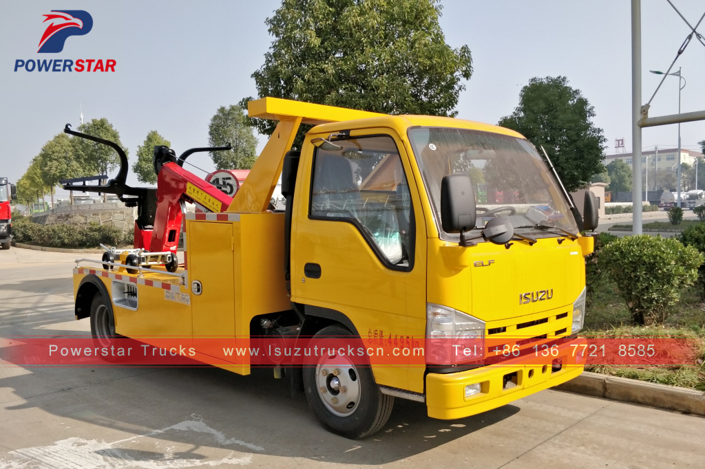 Cambodia road rescue recovery vehicles Isuzu wrecker tow trucks