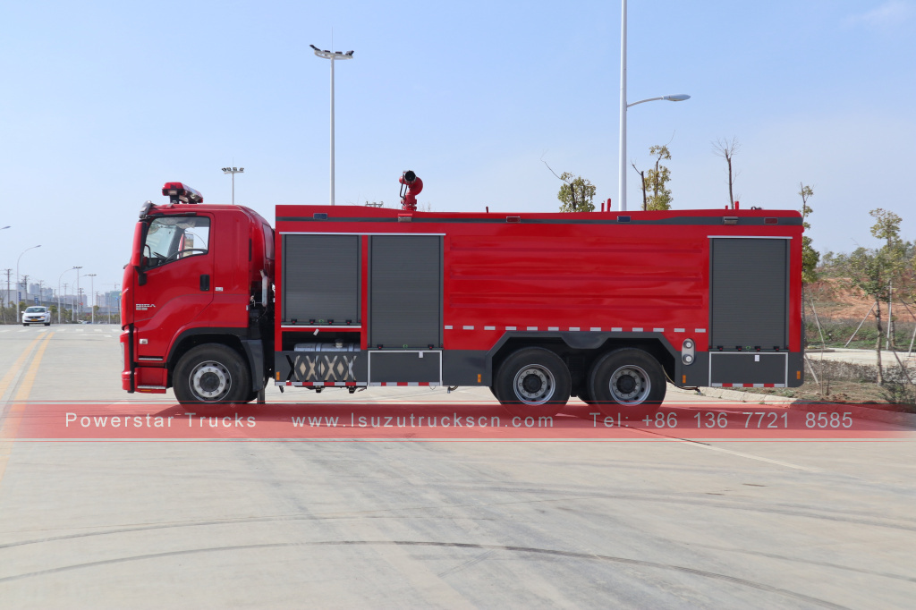 Afghanistan ISUZU GIGA Dry powder water and foam fire fighting truck 