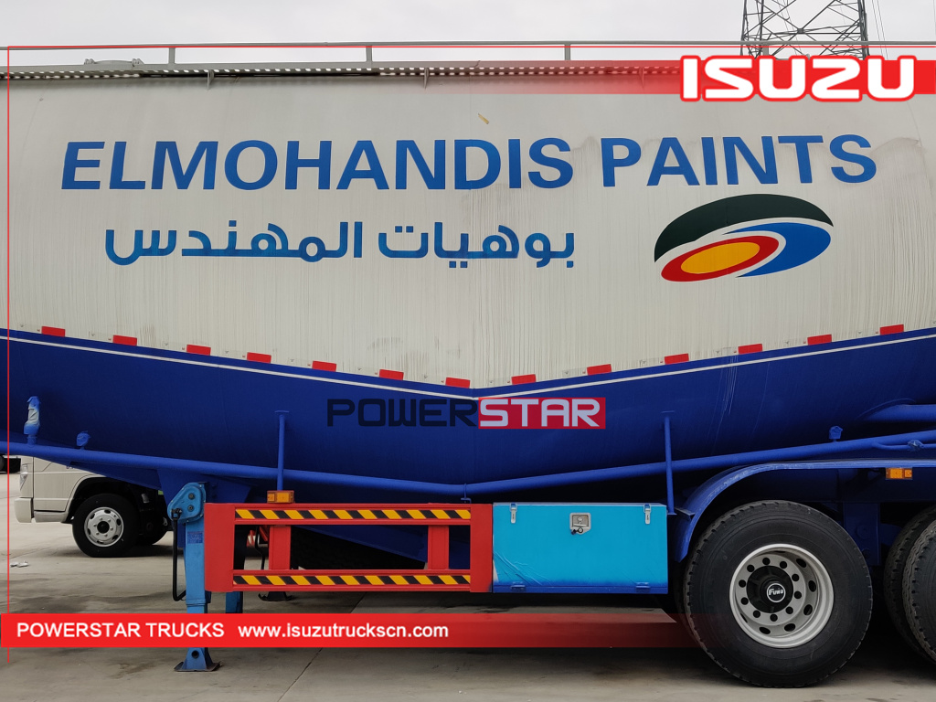 Semi-remorque citerne de poudre de camion de ciment en vrac à trois essieux du Soudan à vendre
