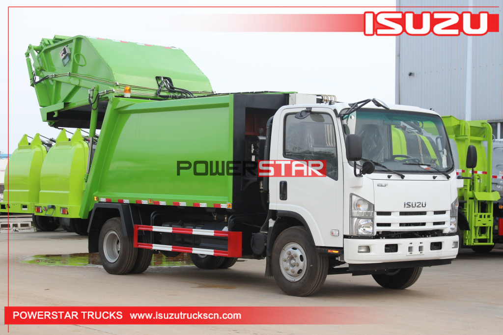 Camion de compacteur de déchets ISUZU ELF 4x2 Camion à ordures de compression de 10 mètres cubes