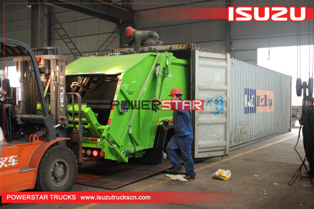 Camion de compacteur de déchets ISUZU ELF 4x2 Camion à ordures de compression de 10 mètres cubes