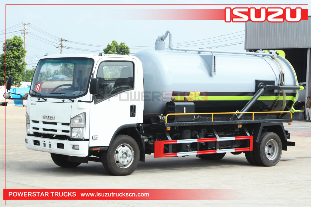 Camion de réservoir d'aspiration d'eaux d'égout de nettoyage septique de vide des Philippines ISUZU ELF 700P