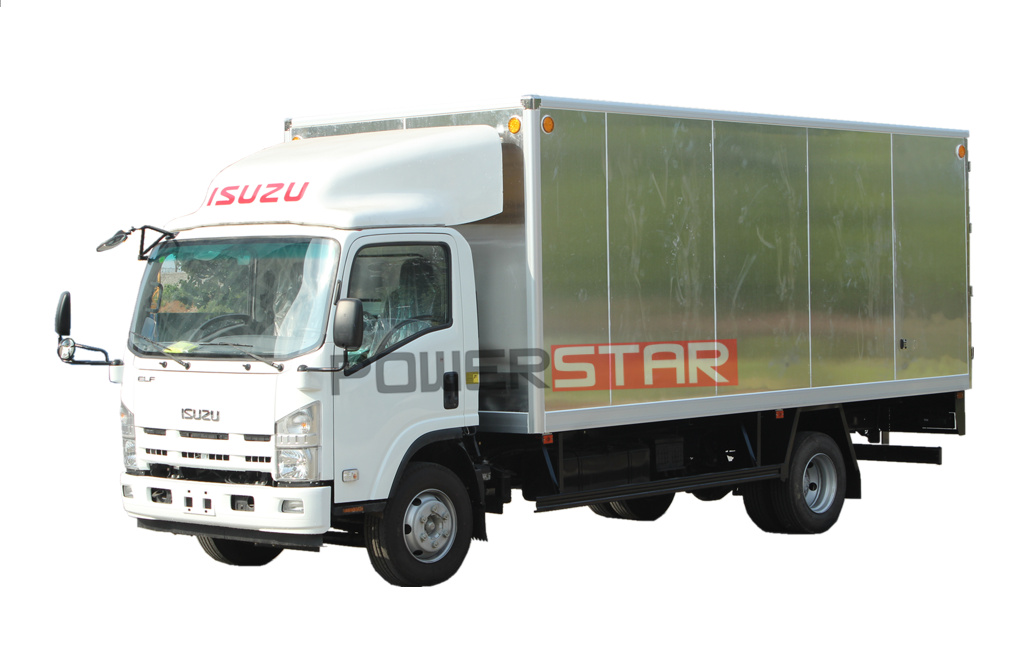 Camion de camion de fourgon de cargaison en aluminium ISUZU à vendre