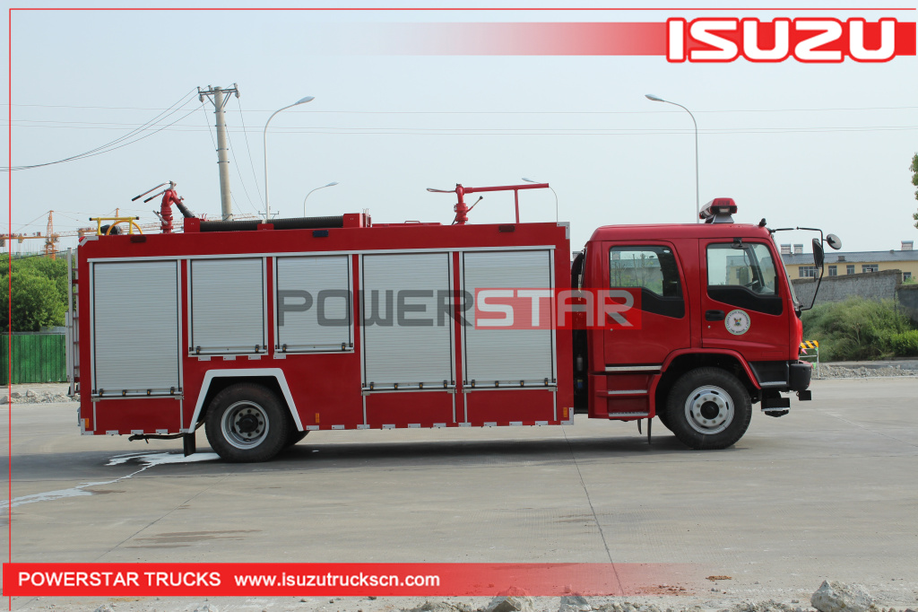 Moteur de pompiers de camion de pompiers à poudre sèche et à mousse ISUZU FVR