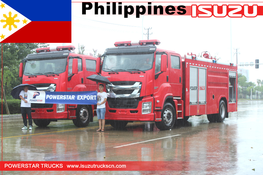 Camion de combat de moteur de sauvetage d'urgence en mousse ISUZU GIGA aux Philippines