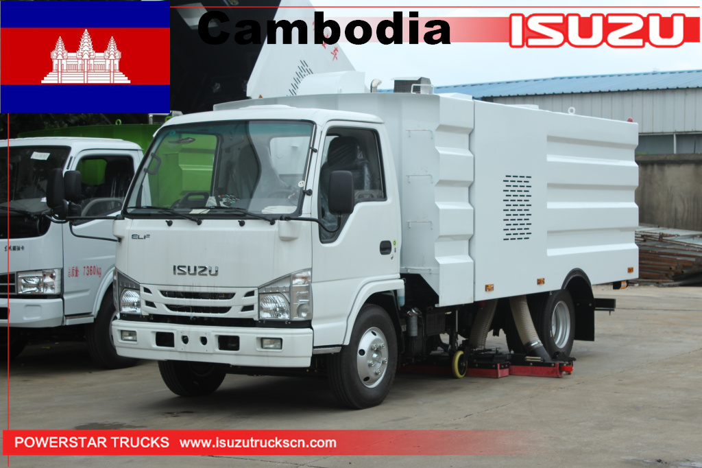 Camion intelligent de nettoyage de route de machine de nettoyage de poussière de route du Cambodge ISUZU
