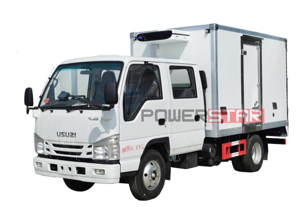 Véhicule de congélation de camion réfrigéré à double cabine ISUZU ELF 100P
