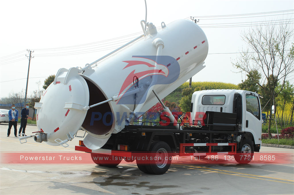 ISUZU 8000 liters liquid vacuum truck on special offer