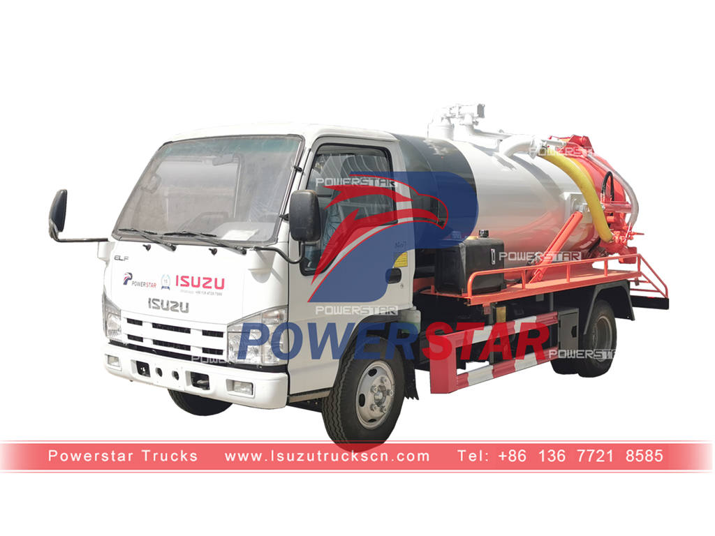 Japan ISUZU NKR vacuum sewage suction truck for sale