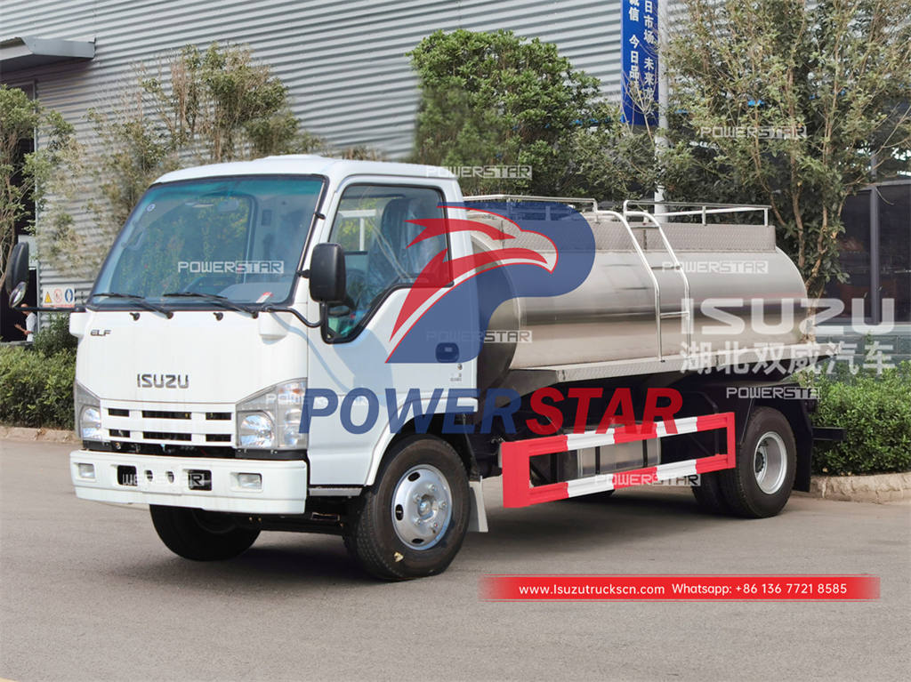 Camion-citerne à lait en acier inoxydable ISUZU 4000 litres personnalisé pour la Mongolie