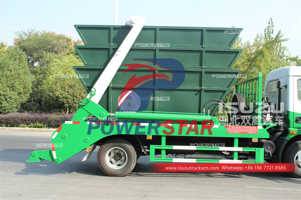 ISUZU NKR swing arm garbage collection truck for Gambia