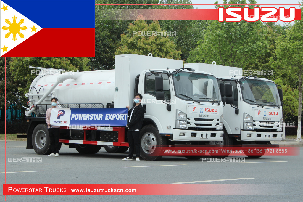 Philippines Japon ISUZU NPR 700P camion d'aspiration des eaux usées sous vide nouvelle citerne septique