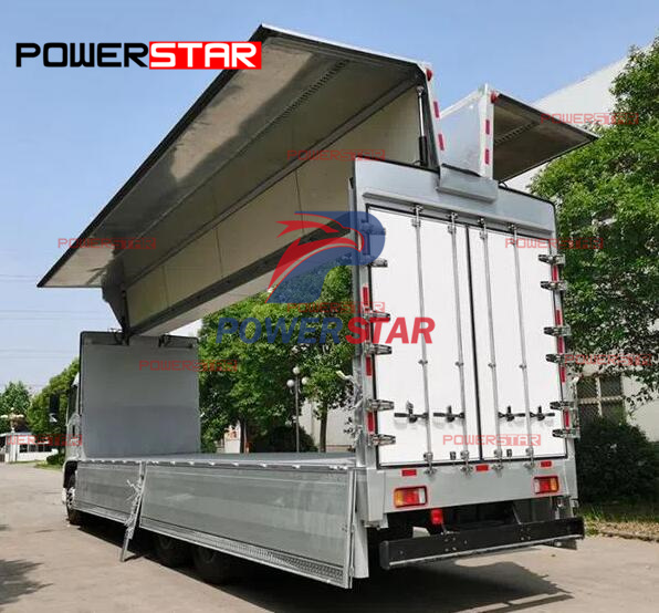 Japon ISUZU GiGA 4x2 Heavy Duty 6 Wheels Side lifting Cargo Van 10 tonnes Wing Open Box Truck à vendre