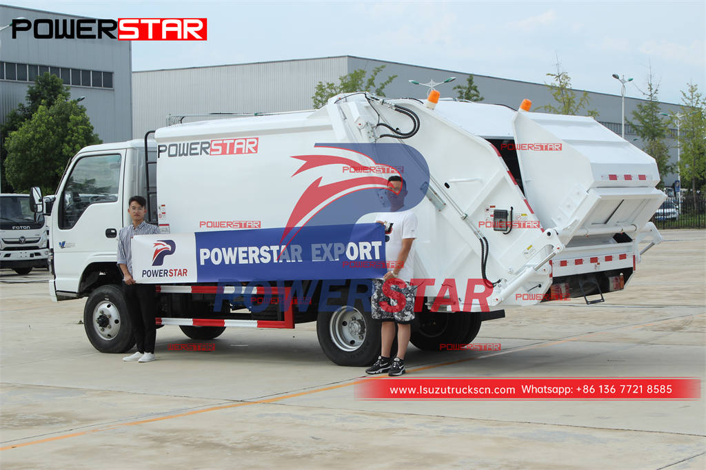 Camion compacteur de déchets ISUZU 600P 4 × 4 130HP 6CBM de haute qualité à vendre