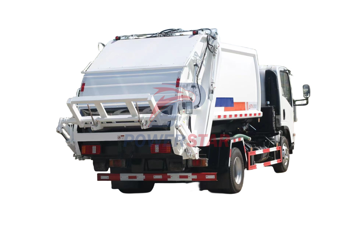 Application de camions compacteurs à ordures montés sur camion à crochet Isuzu NPR