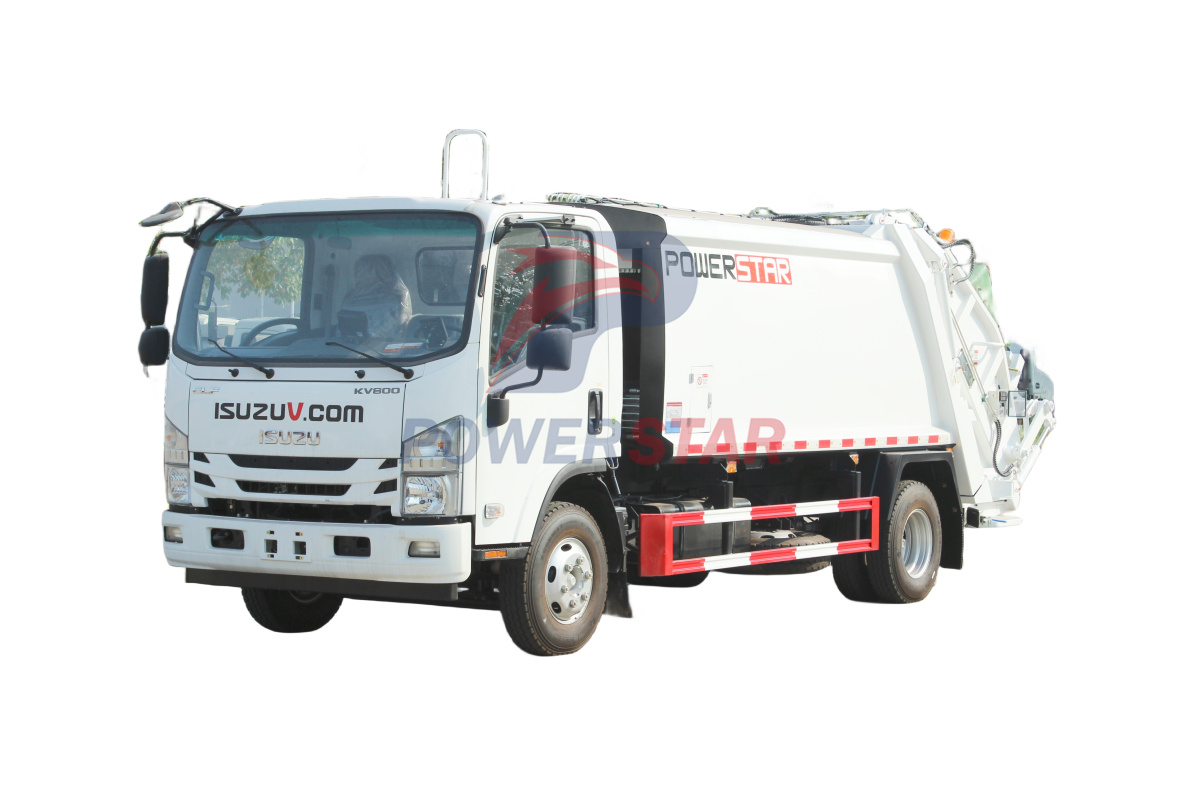 Camion compacteur de déchets Isuzu KV800 avec caractéristiques du moteur 4JZ1-TCG60 150hp