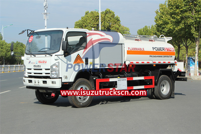 Exportation de camion-citerne de carburant tout-terrain ISUZU 4x4 aux Philippines