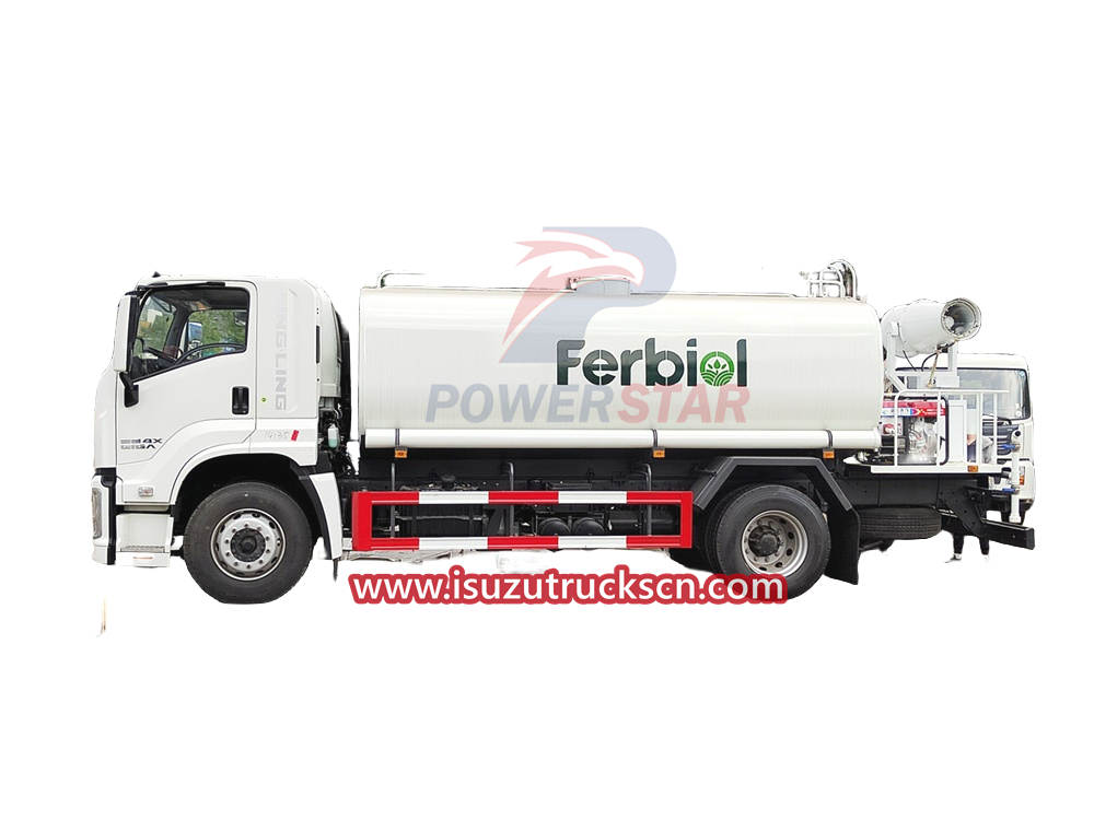 Isuzu Giga camion de pulvérisation de pesticides de camion de suppression de poussière de 15 tonnes