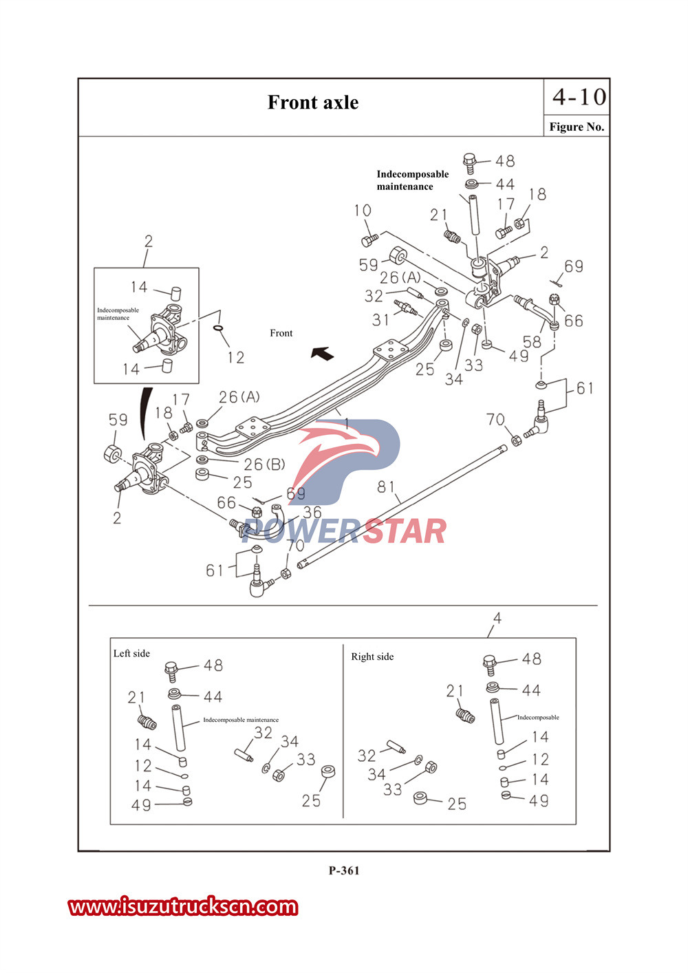 Catalogue de pièces commerciales Isuzu série 700P