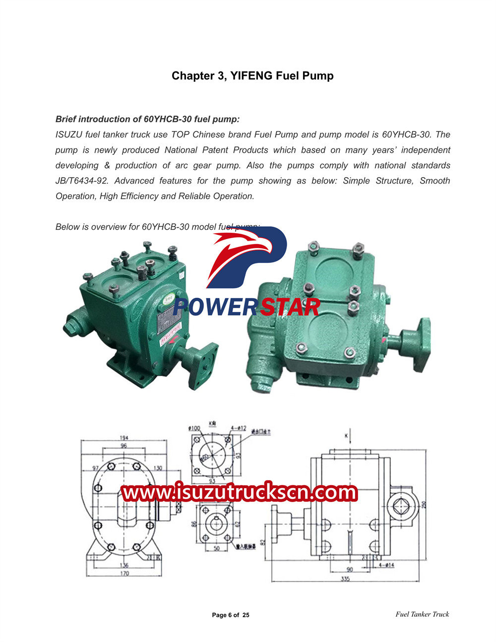 Manuel d'utilisation du camion-citerne de carburant Isuzu ELF 3CBM