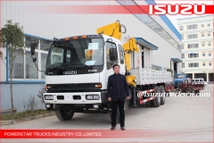 Durable hydraulique de levage télescopique Boom camion grue camion ISUZU