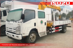 ISUZU camion grue fonctionnalité Double cabine Isuzu camions avec grue de levage