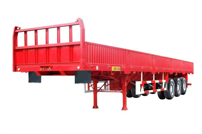 China hot sale 3 axle flatbed side wall semi truck trailer and 6x4 HINO tractor truck